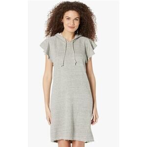 NWT Chaser Linen French Terry‎ Flutter Sleeve Sweatshirt dress  S heather Grey